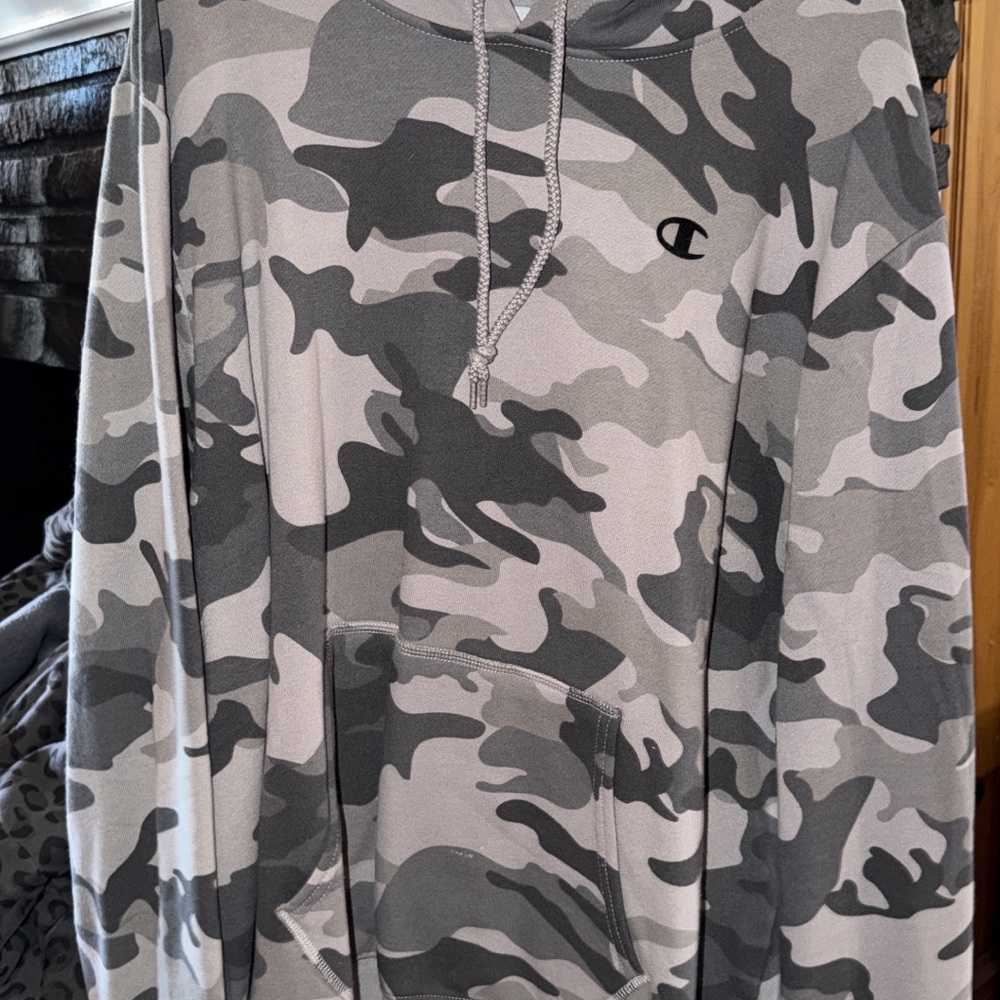Champion Gray and Black Camo Hoodie